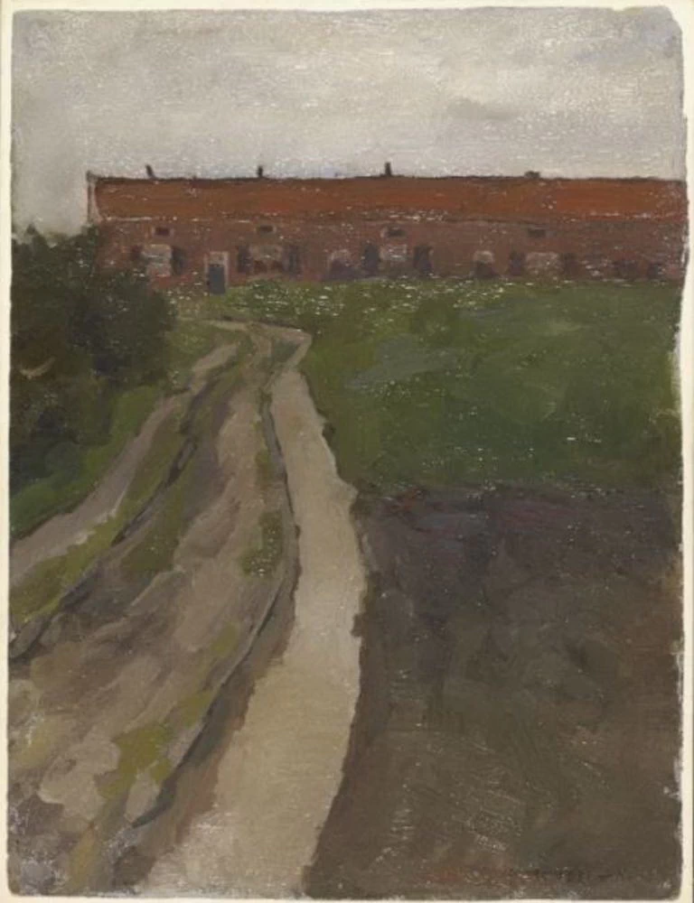 Strada di campagna con fila di case dei lavoratori - Kunstmuseum Den Haag